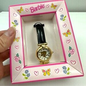 Relic Barbie Gold & Black Band Watch NIB One Size